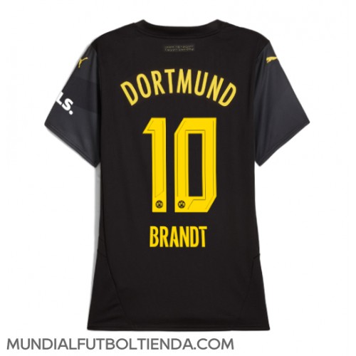 Camiseta Borussia Dortmund Julian Brandt #10 Segunda Equipación Replica 2024-25 para mujer mangas cortas